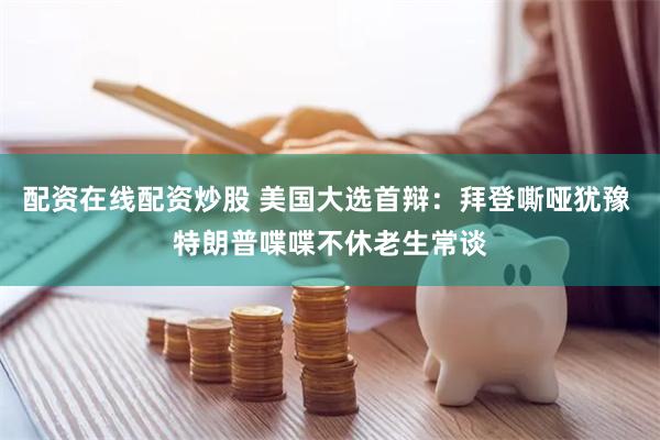 配资在线配资炒股 美国大选首辩：拜登嘶哑犹豫 特朗普喋喋不休老生常谈