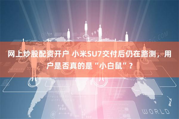 网上炒股配资开户 小米SU7交付后仍在路测，用户是否真的是“小白鼠”？