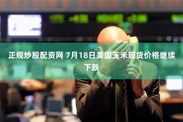 正规炒股配资网 7月18日美国玉米现货价格继续下跌