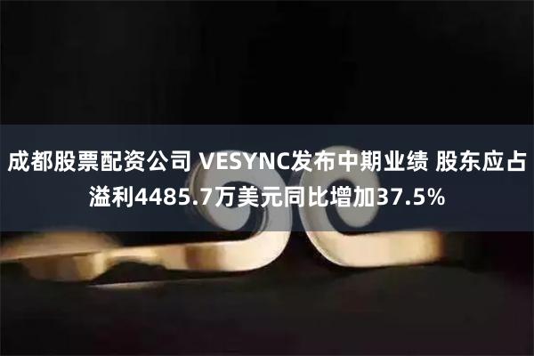 成都股票配资公司 VESYNC发布中期业绩 股东应占溢利4485.7万美元同比增加37.5%